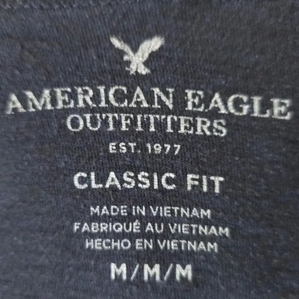 American Eagle Sweatshirt Hoodie Mens Size Medium Black Native American